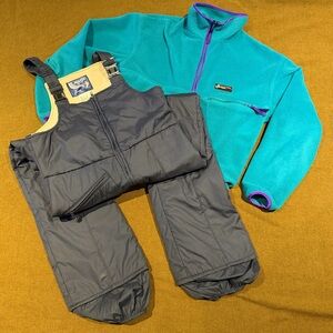Vintage Jones Pioneer 80s Ski / Snow Outfit Bib Snow Pants Fleece Jacket Medium